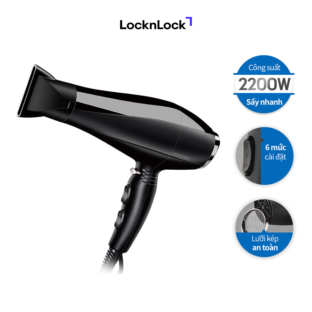 Máy Sấy Tóc LocknLock - Đen ENA146BLK 2000-2300W - Hàng chính hãng