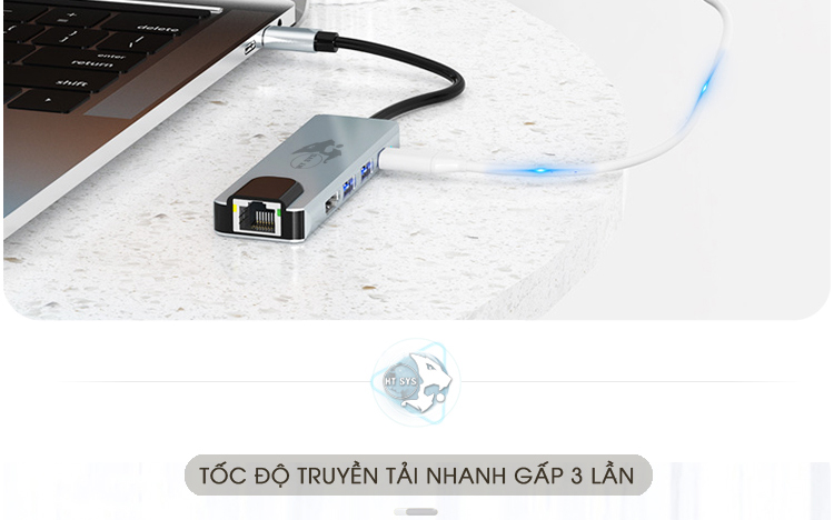 cổng usb mở rộng, hub type c ht sys 5in1