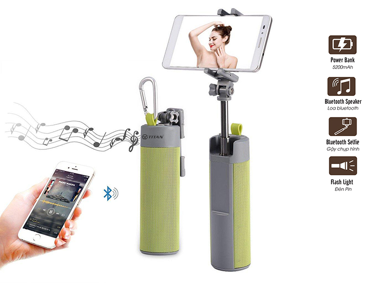 Loa Bluetooth 4in1 TITAN SPORT - Hàng Chính Hãng