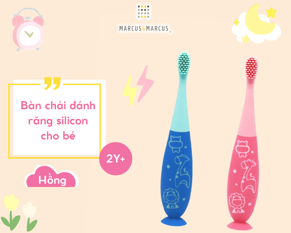 Bàn chải đánh răng silicon cho bé Marcus & Marcus, từ 2 tuổi