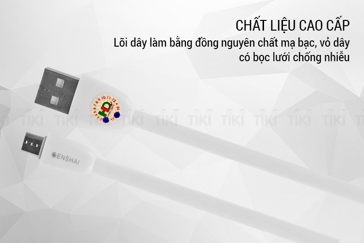 Dây Cáp Sạc Micro USB Cho Điện Thoại GENSHAI 1m GM03 - Hàng Chính Hãng