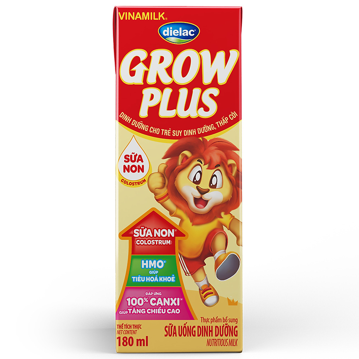 Thùng 48 Hộp Sữa Bột Pha Sẵn Vinamilk Dielac Grow Plus - Đỏ 180ml