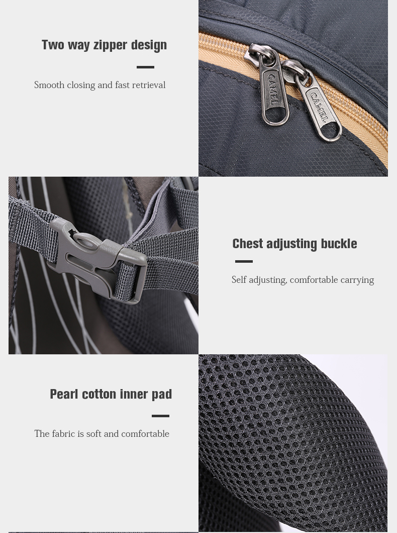 Túi leo núi chống thấm nước ngoài trời CAMEL Balo đi bộ đường dài 30L dành cho nam và nữ Balo du lịch thể thao giải trí