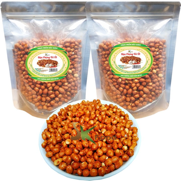 1KG 2 BỊCH ĐẬU PHỘNG SẤY TỎI ỚT THƯƠNG HIỆU SK FOOD