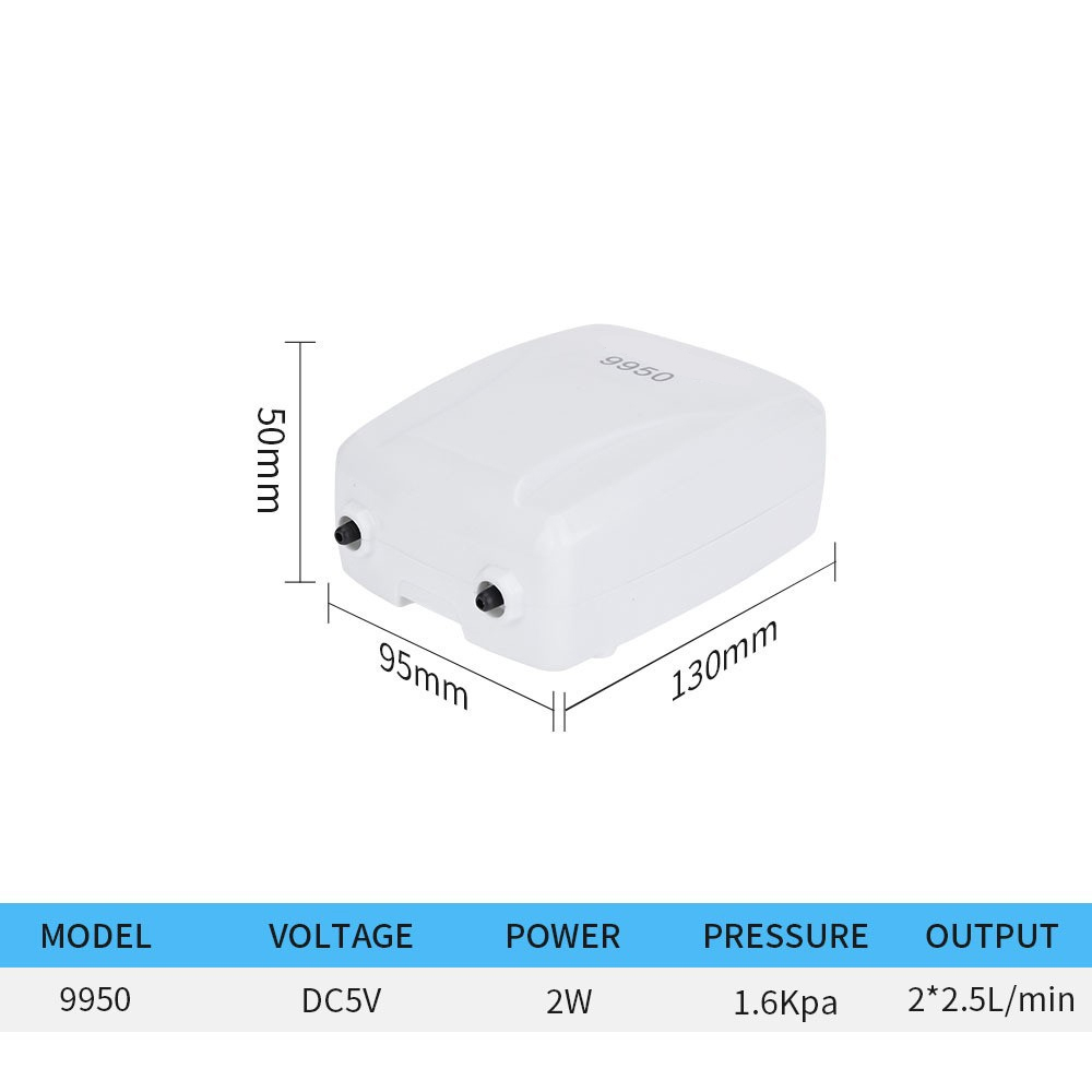 Máy sủi oxy tích điện Jebo 9950 2 vòi cao cấp, trữ điện 16- 24H, siêu bền, tiết kiệm điện.BH uy tín