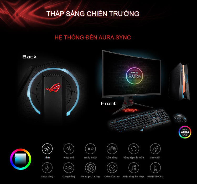 Màn Hình Gaming Cong Asus ROG Strix XG32VQ 32inch WQHD 4ms 144Hz FreeSync VA - Hàng Chính Hãng