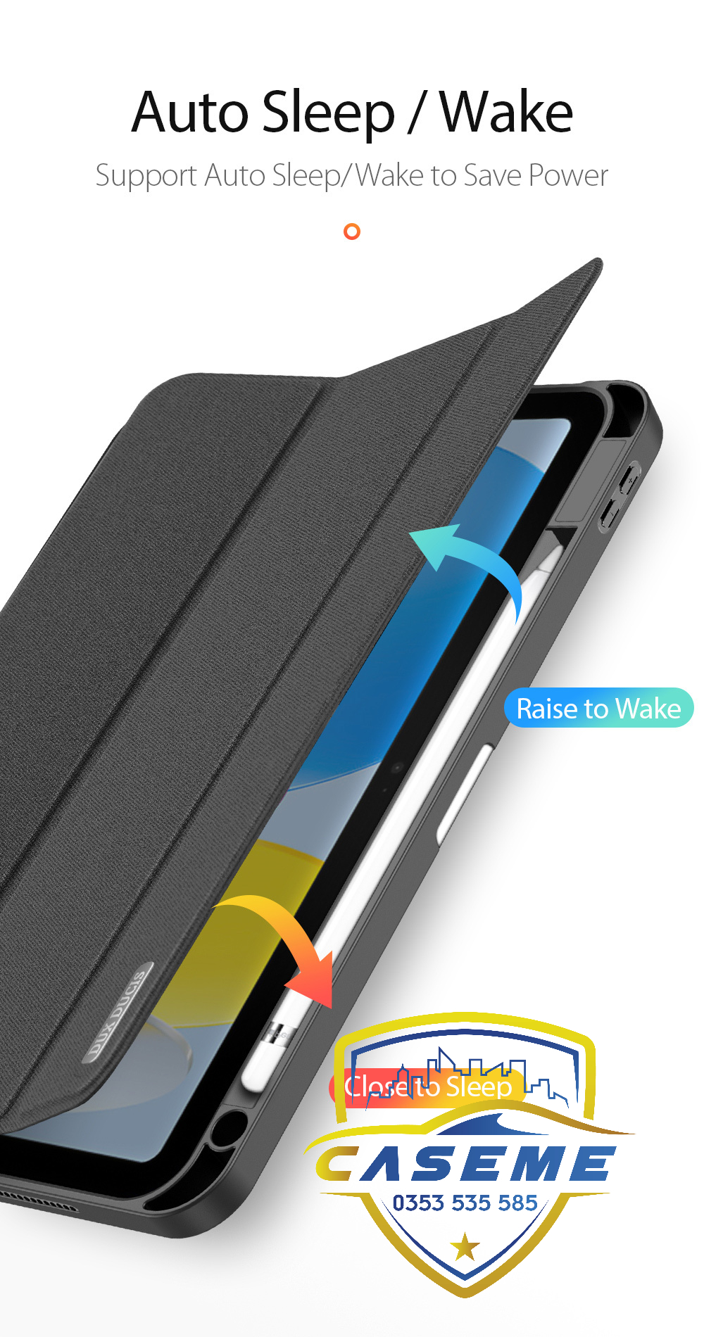 Bao da dành cho iPad Air 4/ Air 5 M1 10.9 inch 2022 hiệu Dux Ducis Domo có khay để bút, bảo vệ camera, chống sốc, cao cấp - Hàng nhập khẩu.