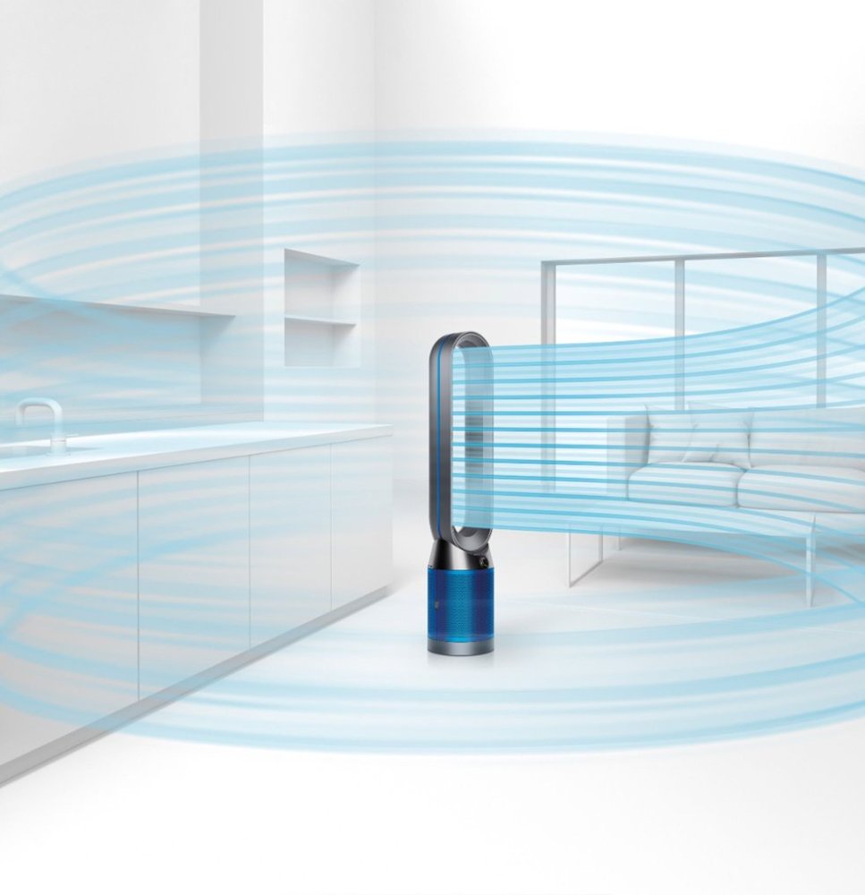 Dyson air purification fan double filter air monitoring APP interconnection original imported TP04 iron blue [official authentic]