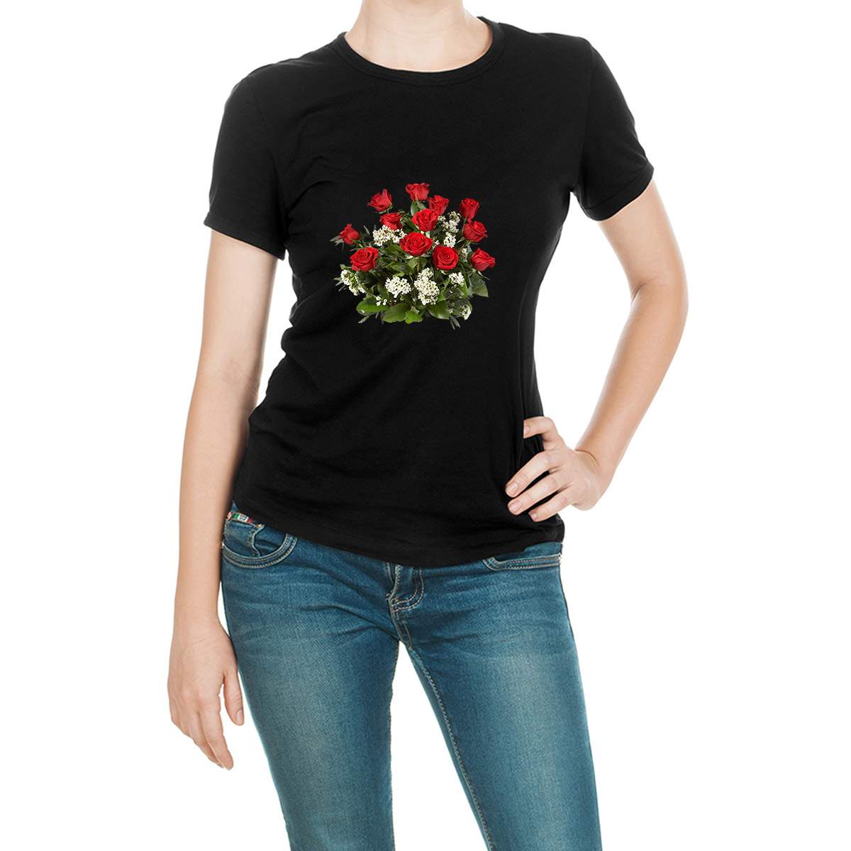 Áo Thun, Áo Phông Nam , Nữ, In Hình Bó Hoa - Mẫu012