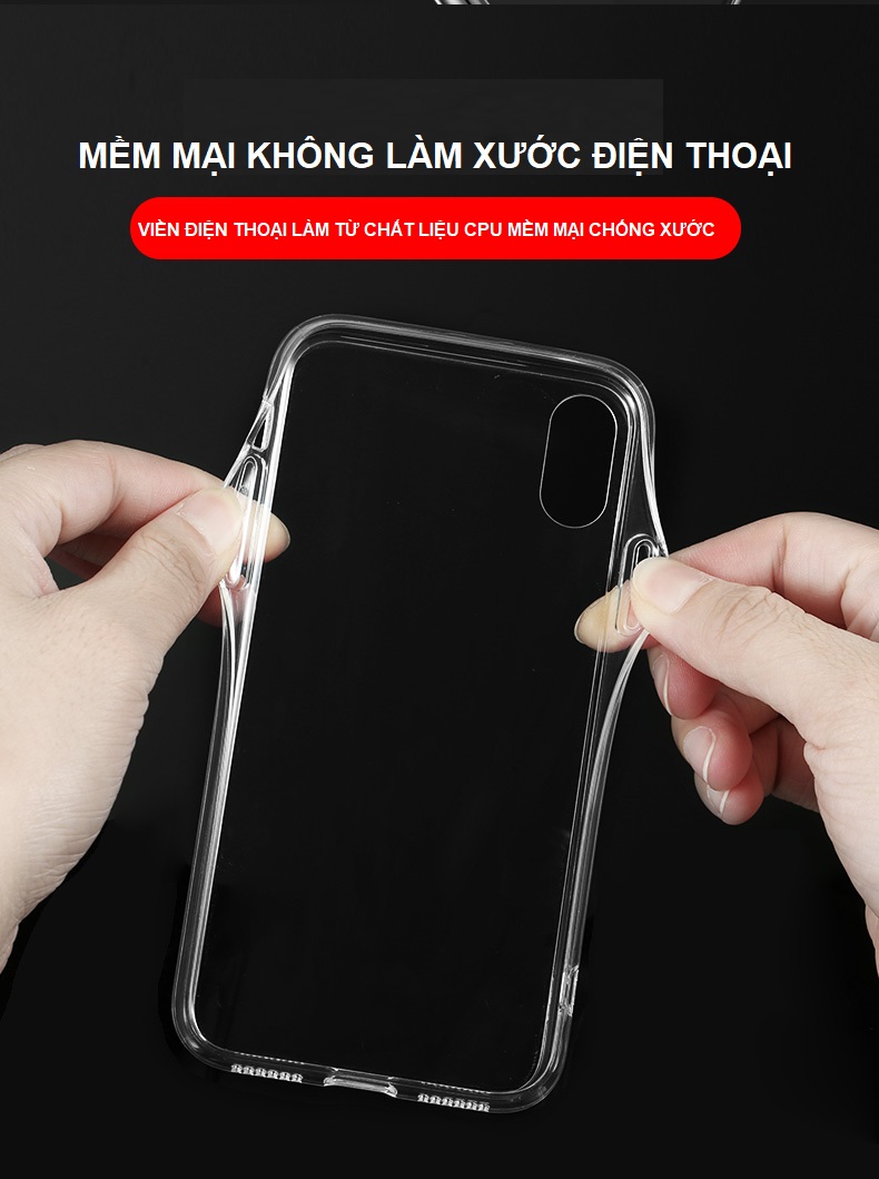 Ốp Lưng Kính Cường Lực Trong Suốt, Viền Máy Dẻo Dành Cho Iphone X / XS/ XS Max / XR /  7 8 PLus Hàng Chính Hãng Helios