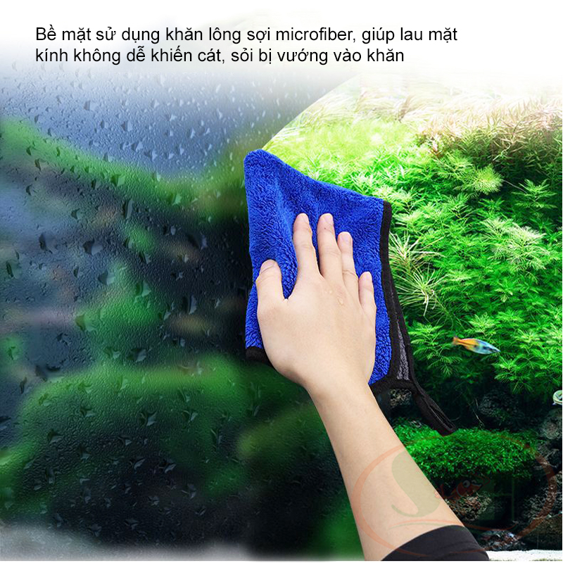 Khăn lau Houyi vải sợi làm sạch bề mặt bể kính thủy sinh cá tép
