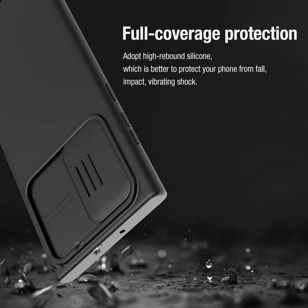 Ốp Lưng Nillkin CamShield Silky Silicone cho Samsung Galaxy S22 Ultra - Hàng Nhập Khẩu