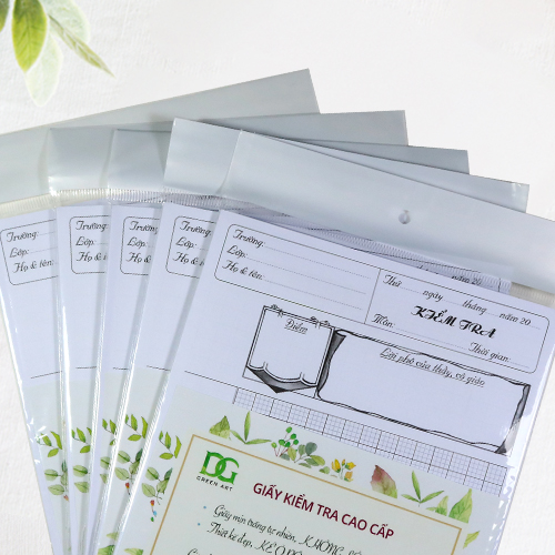 Giấy kiểm tra 4 ô ly kẻ bảng sẵn rất tiện lợi, giấy rất dày viết êm không hằn lem viết được tất cả các loại bút 12 tờ đôi GKTL1-02 Green Art - Hàng chính hãng