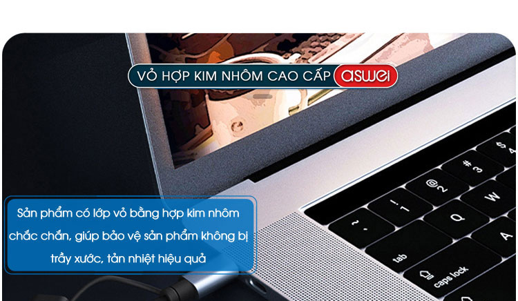 cổng chuyển đổi, hub chuyển đổi usb type c aswei