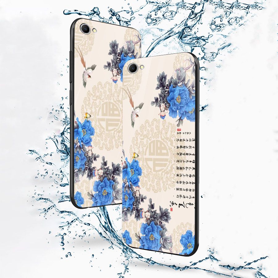 Ốp điện thoại kính cường lực cho máy Oppo F1S/A59 - mẫu đơn MS MAUDON029
