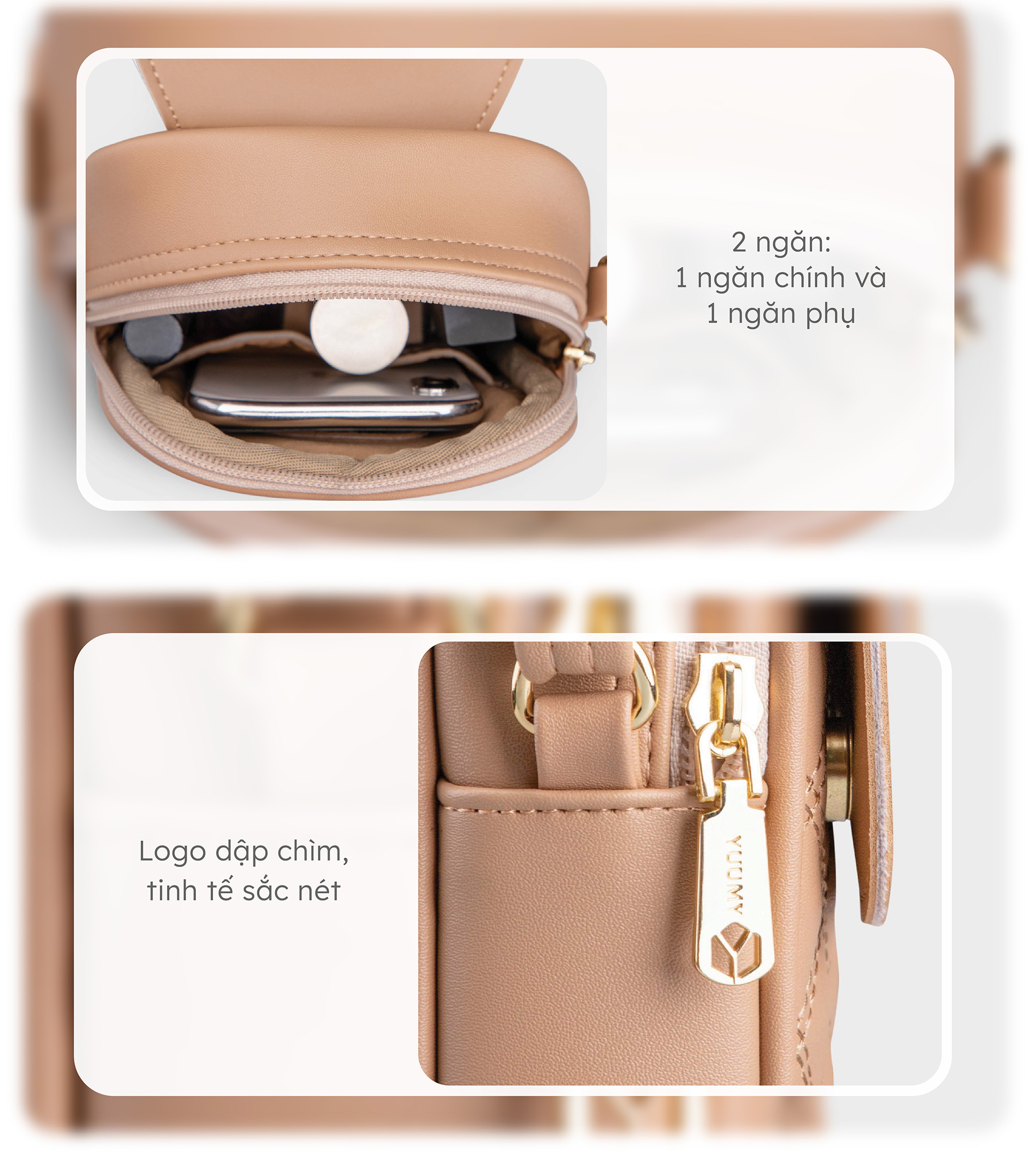 Túi Yuumy ( Thời trang nữ đi chơi size 11 - Túi đeo chéo da Seasand YN150 )