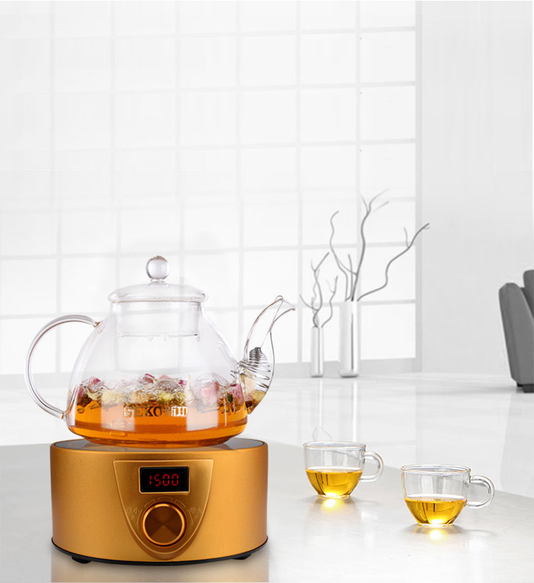 New work (SEKO) small household multi-function electric ceramic stove does not pick pot stainless steel brushed shell smart electric tea stove Q10A