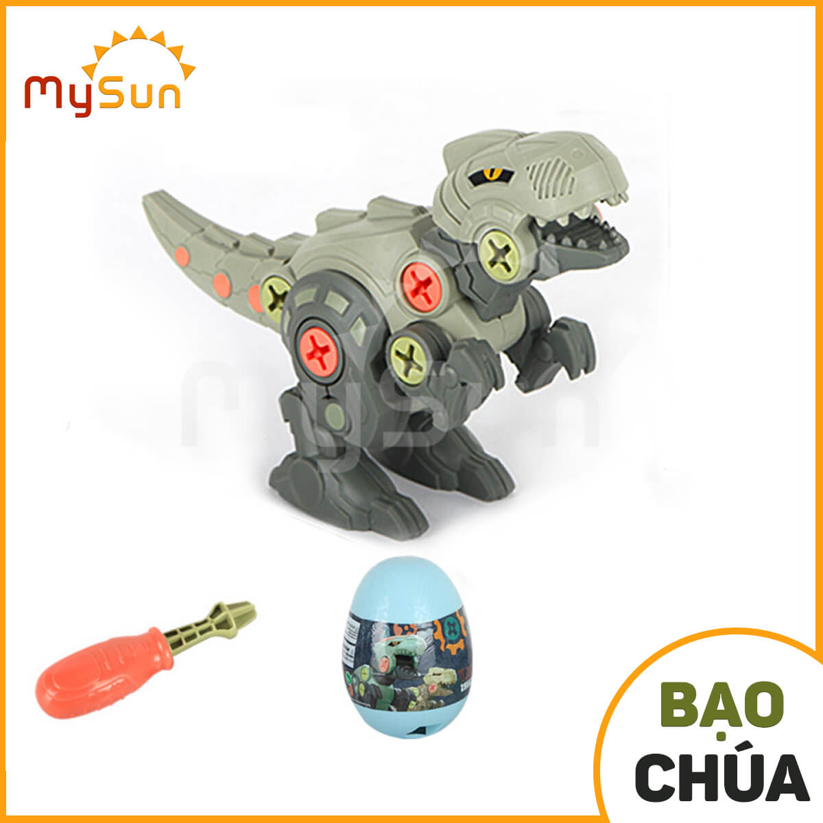 đồ chơi bóc mở quả trứng lắp ráp ghép khủng long bạo chúa biến hình mysun 8