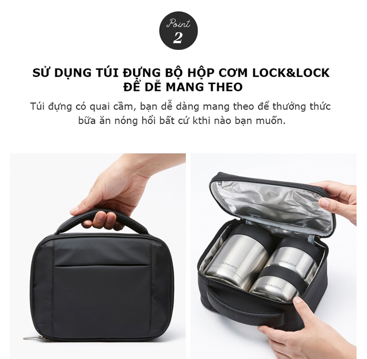 Bộ Hộp Cơm Giữ Nhiệt Thép Không Gỉ Lock & Lock LHC8031SLV-OCH - Bạc