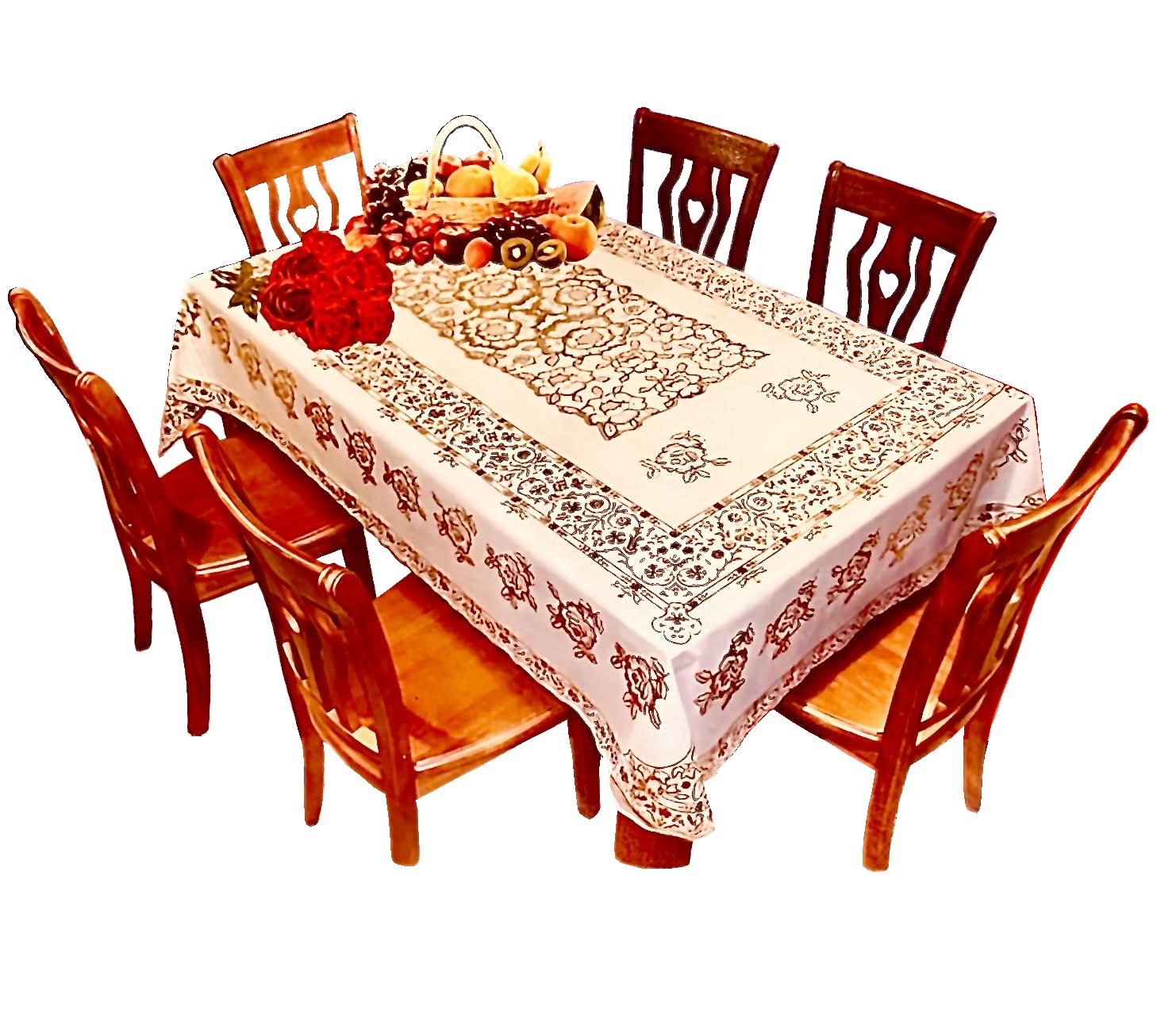 Khăn trải bàn PAULEE WLG-751 hoa văn nhũ vàng (152cm x 228cm)
