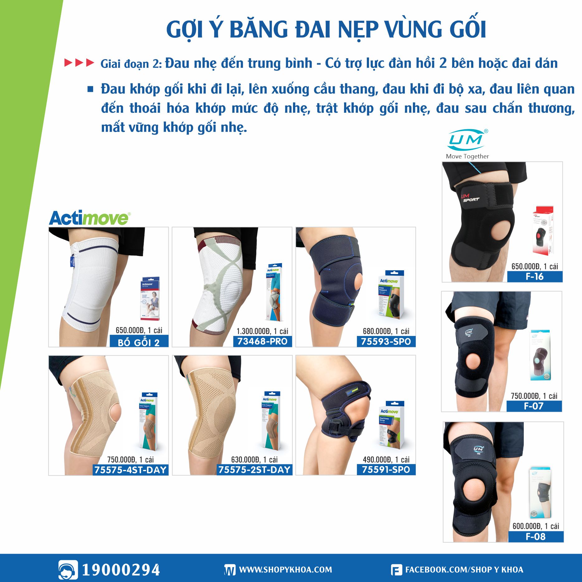 Bó gối thể thao và chấn thương chỉnh hình Actimove GenuFast