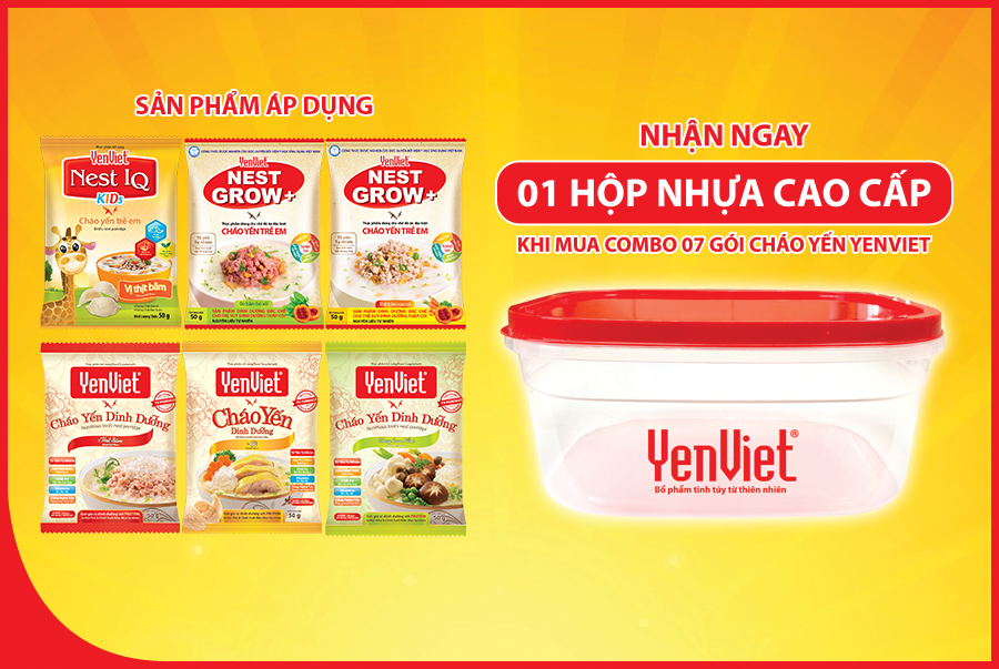 combo hộp 07 gói cháo yến trẻ em yenviet 1