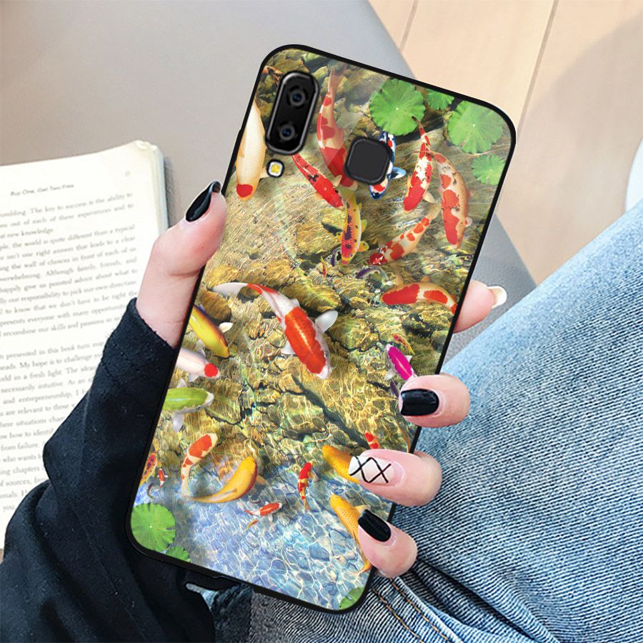 Ốp điện thoại kính cường lực cho máy Samsung Galaxy A70 - cá chép MS CACHEP007