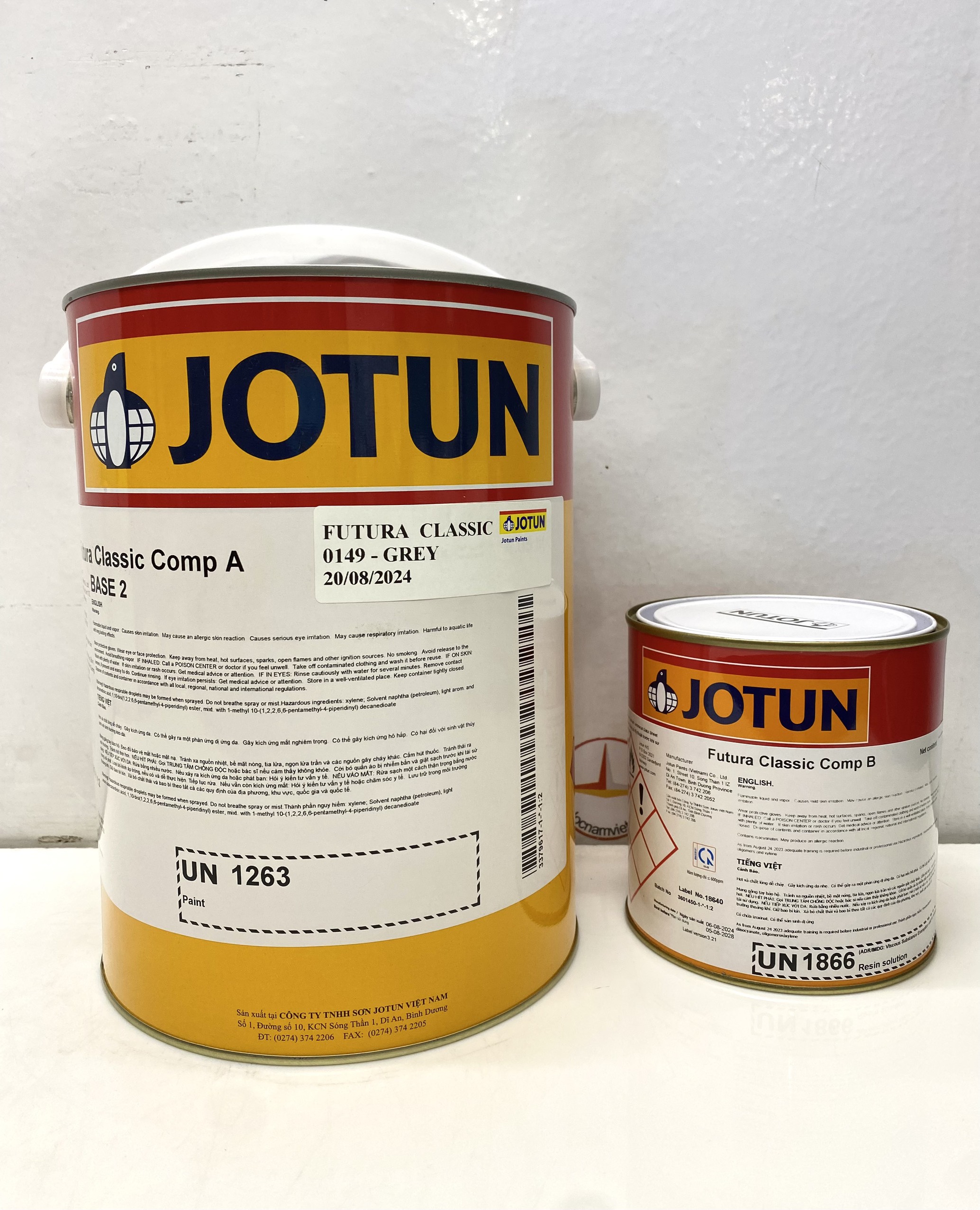 Sơn Epoxy Jotun Futura Classic base 2 màu Grey 149 (Xám) 5L/bộ