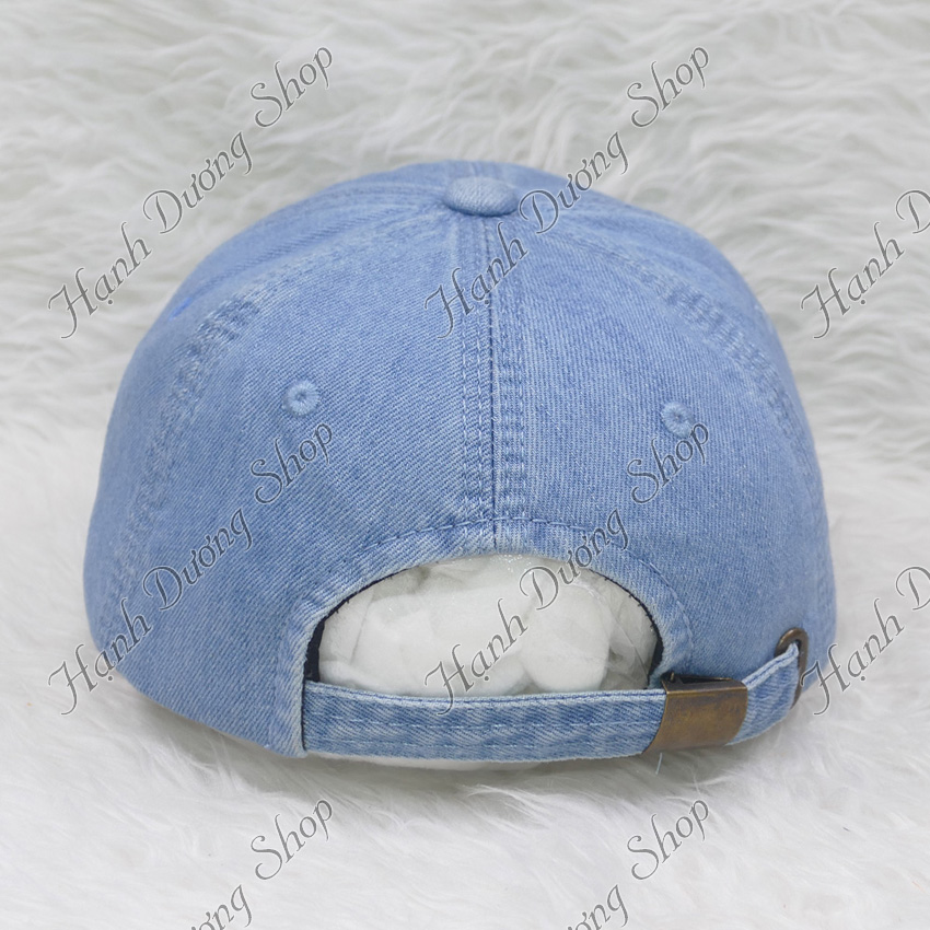 Nón kết jean trơn nam nữ bụi, vải jean bền đẹp, dễ dàng điều chỉnh size, khóa gài cứng cáp, sang trọng