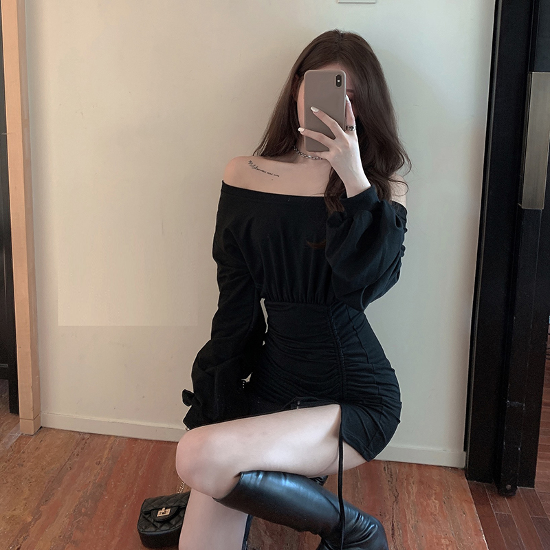 ĐẦM BODY RÚT DÂY CỔ SƠ MI TAY DÀI NỮ TÍNH  Lazadavn