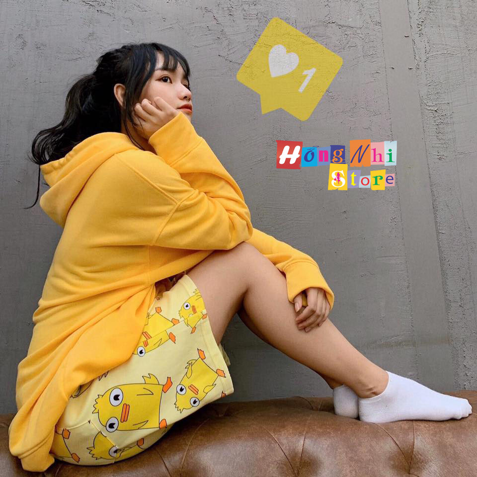 Quần Short Cartoon Unisex Hình Vịt Ducky Momo - Quần Đùi Hoạt Hình Siêu Cute - MM