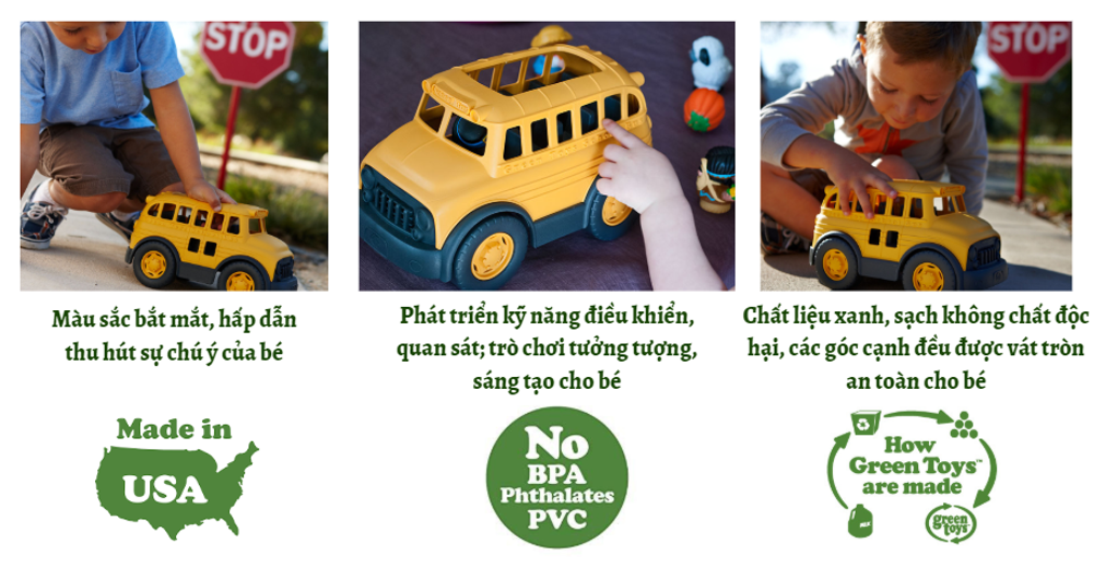 Đặc điểm Đồ chơi xe School Bus Green Toys cho bé từ 1 tuổi