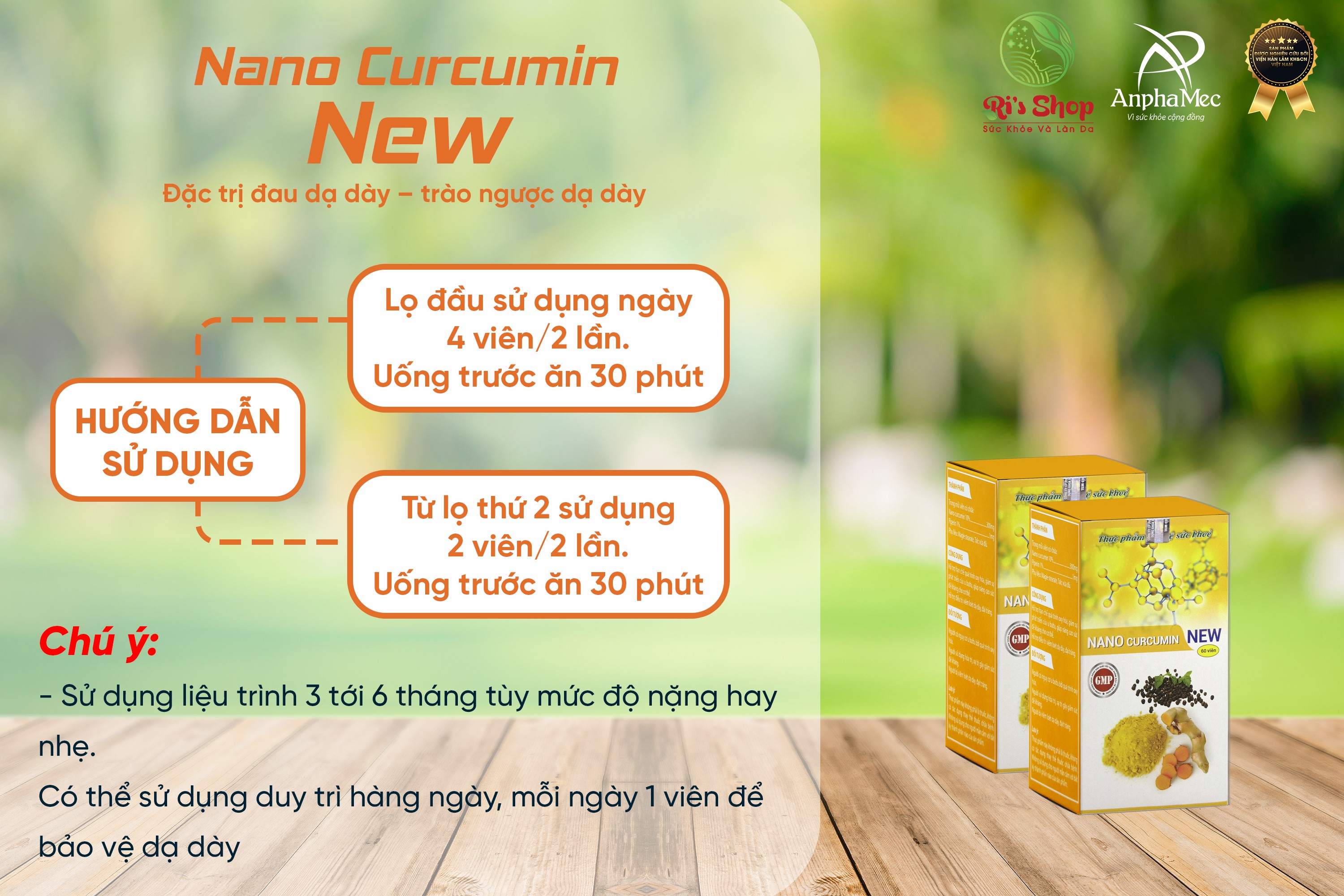 NGHỆ NANO CURCUMIN NEW ANPHAMEC - HỖ TRỢ BẢO VỆ NIÊM MẠC DẠ DÀY GIẢM ACID DỊCH VỊ, GIẢM NGUY CƠ VIÊM LOÉT DẠ DÀYDẠ DÀY, TÁ TRÀNG VÀ CẢI THIỆN SẮC TỐ DA, LÀM ĐẸP DA 7