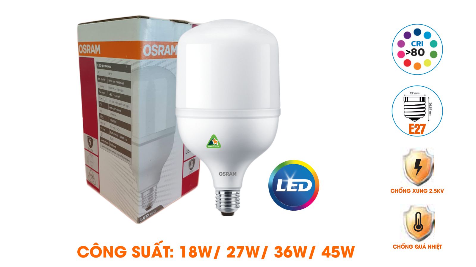 Bóng LED trụ OSRAM