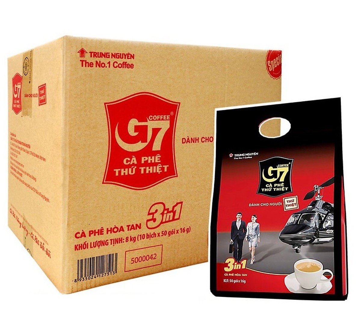 Combo 2 Bịch Cà phê hòa tan G7 Trung Nguyên 3in1 - Bịch 50 Gói( CHÍNH HÃNG)