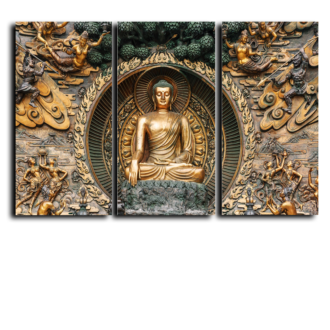 Tranh phật giao treo tường Canvas bộ 3 bức T3004