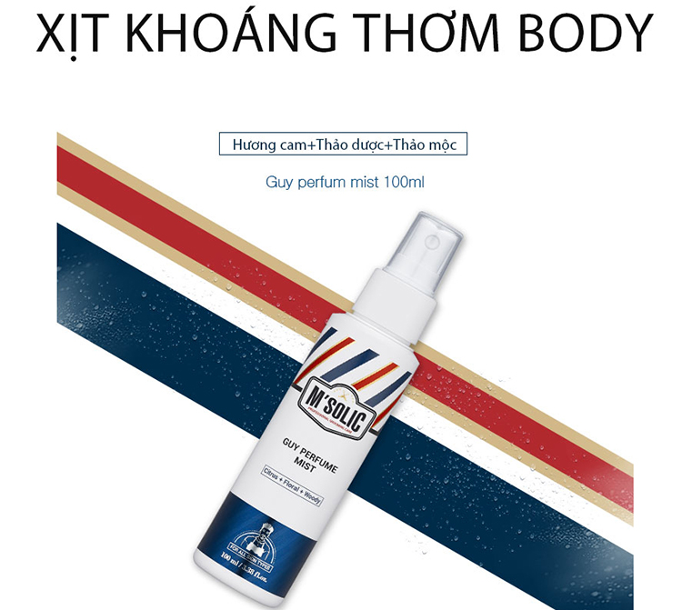 Xịt Khoáng Thơm Body - M'Solic Guy Perfume Mist (100ml)