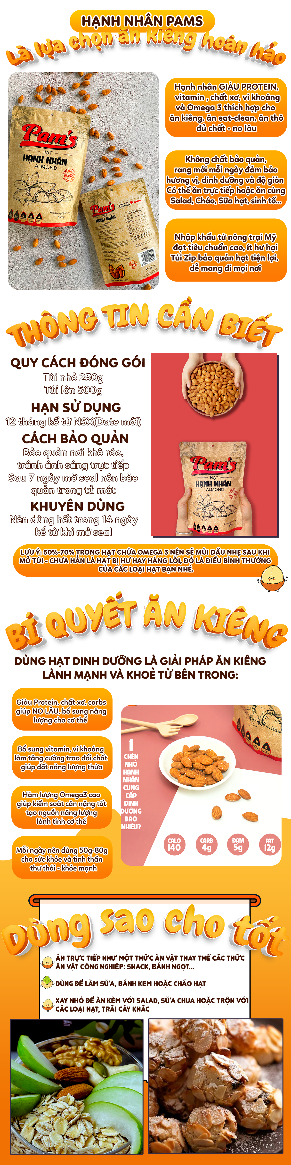 Hạnh Nhân Mỹ Tách Vỏ Pams, Rang Nguyên Vị, Ăn Kiêng Giảm Cân, Ngũ Cốc Dinh Dưỡng Bà Bầu