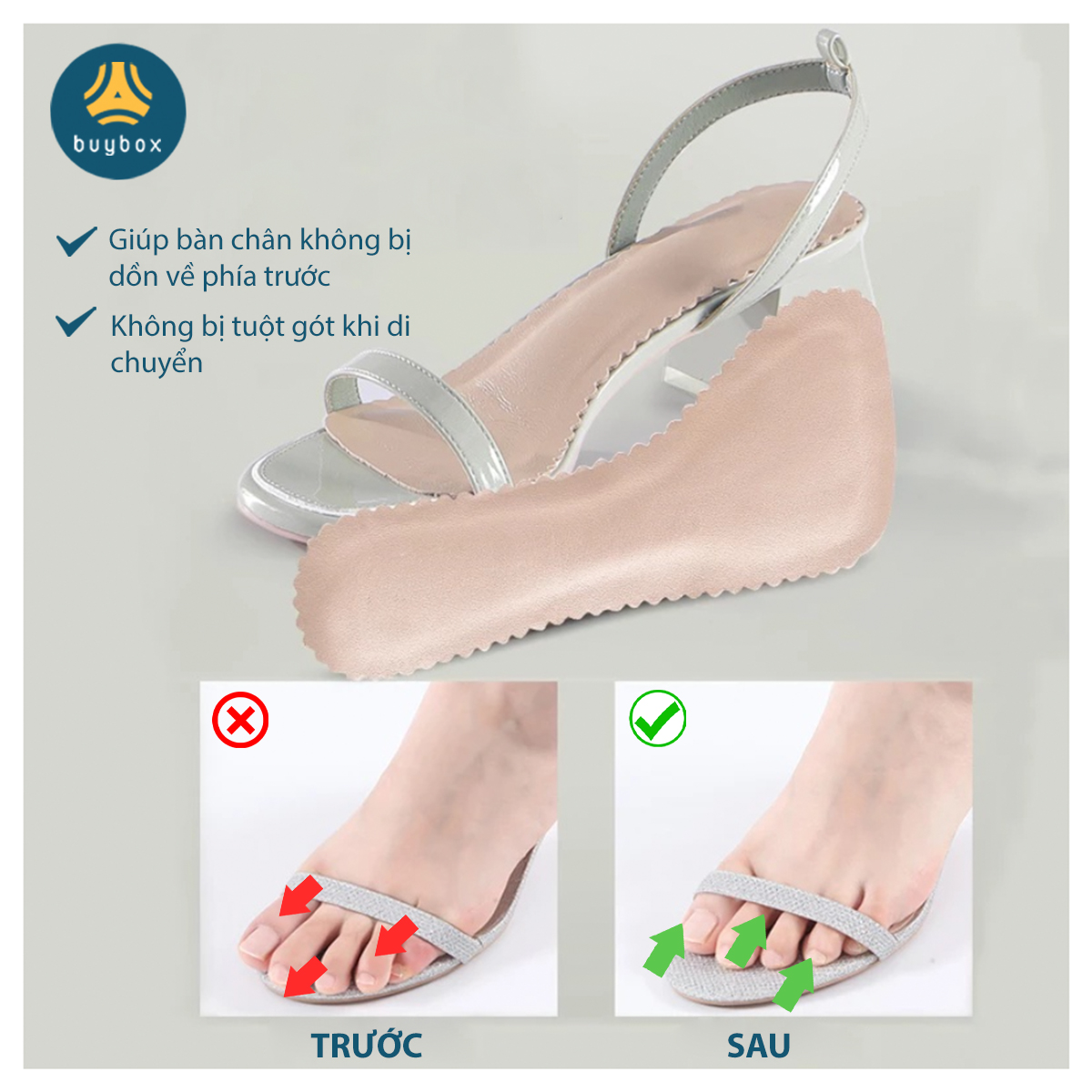 Lót giày sandal nguyên bàn chất liệu mút EVA ép mặt da êm chân thoáng khí - Buybox - BBPK273