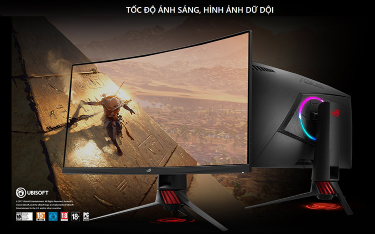 Màn Hình Gaming Cong Asus ROG Strix XG32VQ 32inch WQHD 4ms 144Hz FreeSync VA - Hàng Chính Hãng