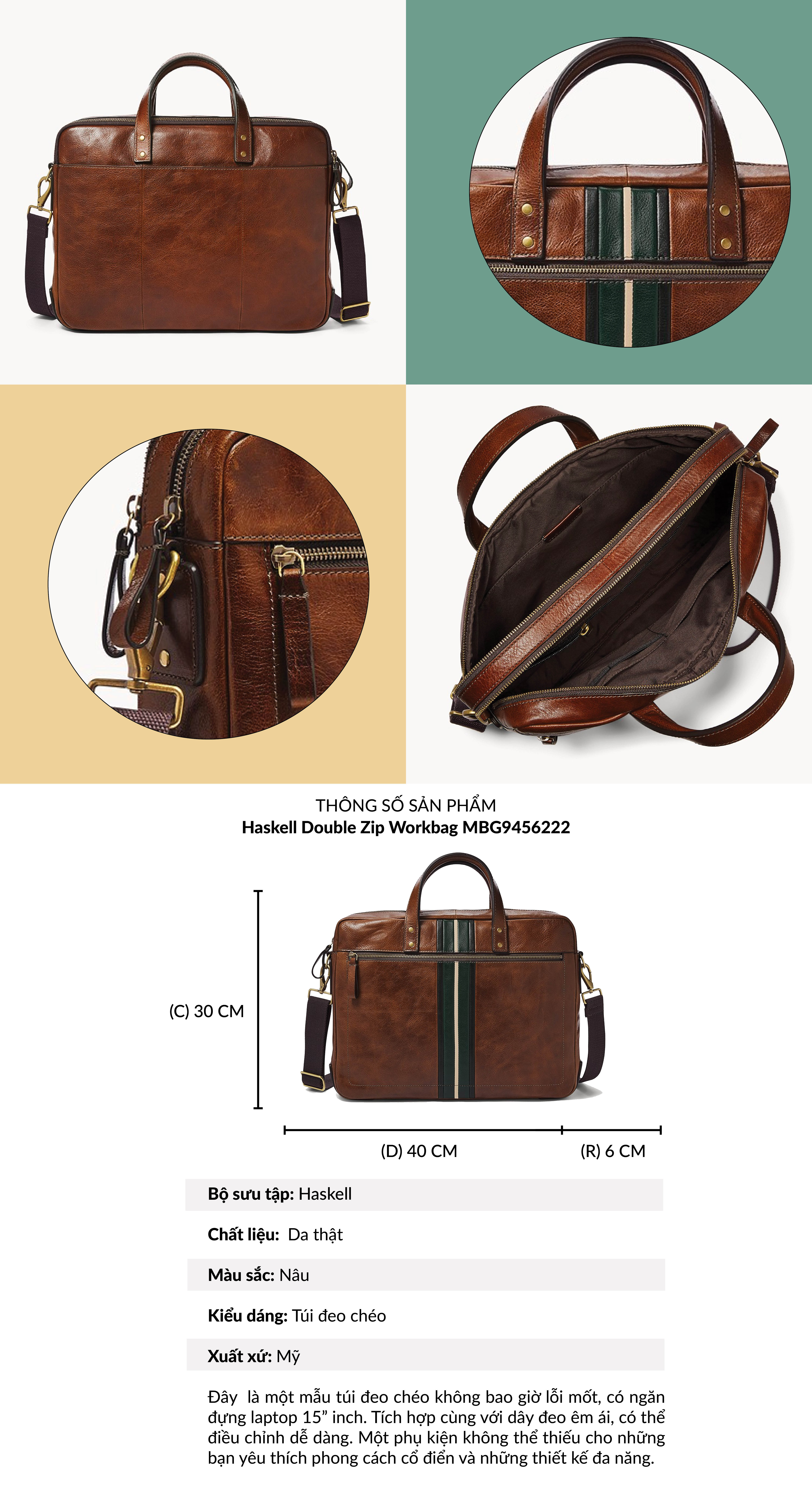 T i eo ch o nam Fossil Haskell Messenger Bag MBG9456222 m u n u