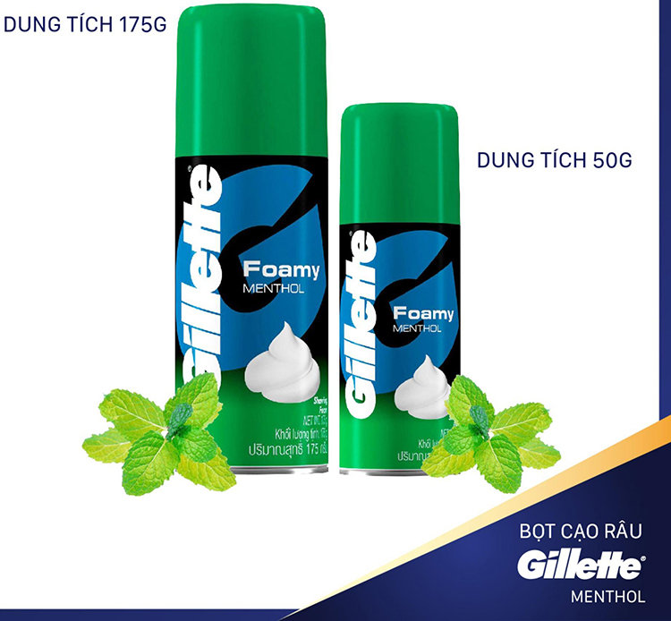 Bọt Cạo Râu Gillette Chai Hương Bạc Hà (175g)