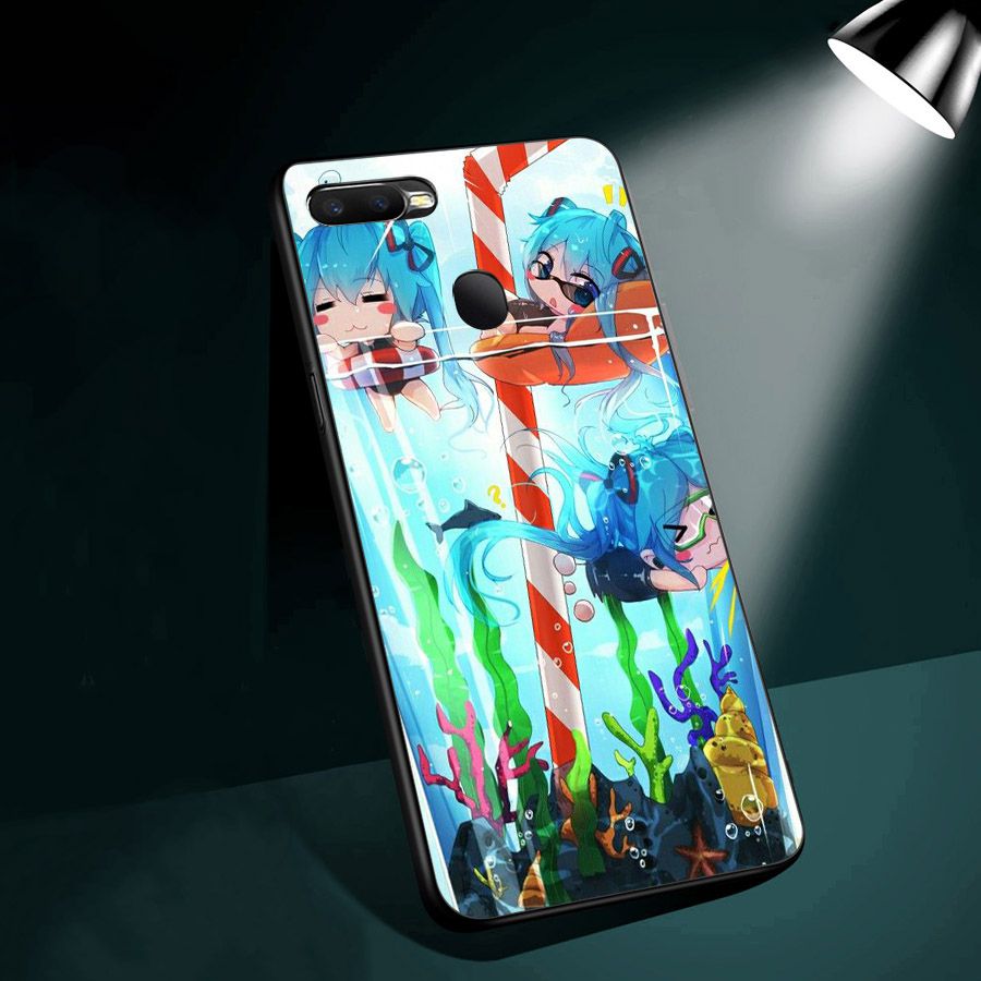 Ốp điện thoại kính cường lực cho máy Oppo F9 - Cô Bé Trong Chiếc Lọ Thủy MS CBTCL001