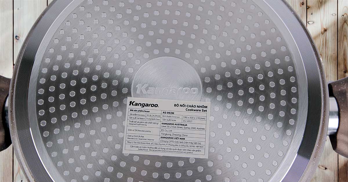 Bộ Nồi Chảo Nhôm Vung Kính Kangaroo KG992M