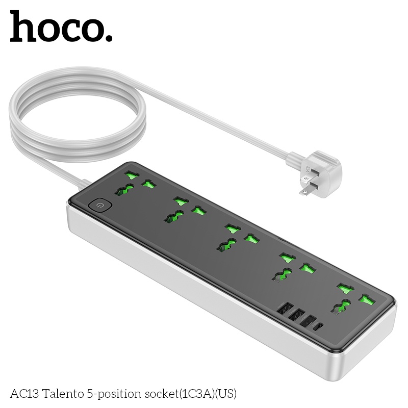 Ổ Cắm Điện USB Đa Năng cao cấp chống giật, sạc nhanh 17W chống cháy nổ, dây dài 1.5m AC13 - hàng nhập khẩu