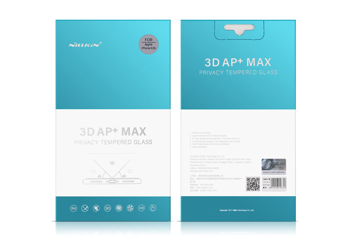 Kính cường lực cho iPhone Xs / X Nillkin 3D AP+ Max chống nhìn trộm - Hàng chính hãng