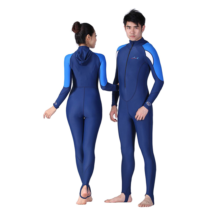 ladies hooded wetsuit long-sleeved one piece anti-UV snorkeling surfing jellyfish suit