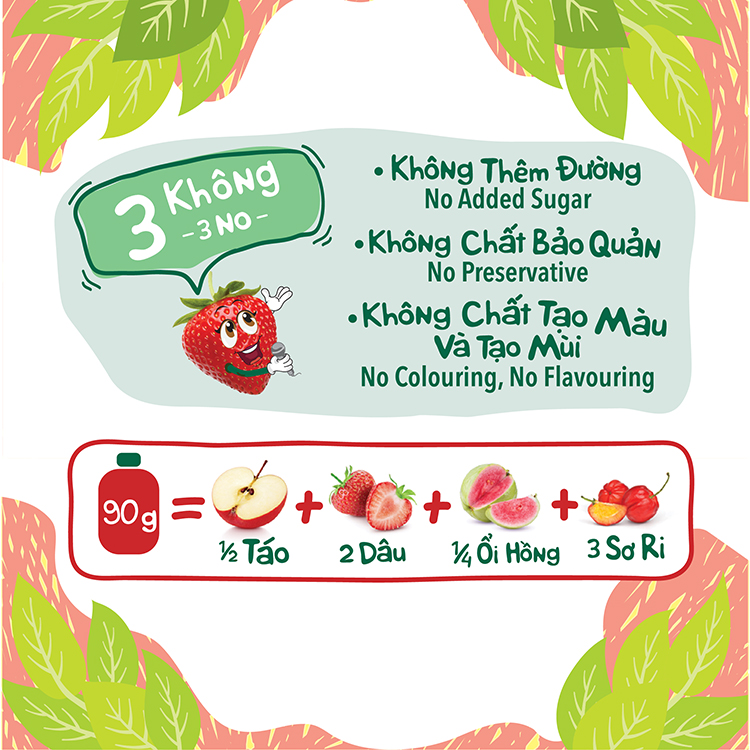 Trái Cây Xay Nhuyễn Nguyên Chất Andros Fruit Me Up - Dâu Ổi Hồng - Hộp 4 Túi (90g x 4) 1