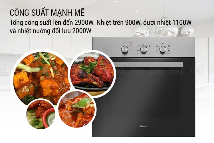 Lò Nướng Âm Tủ Amica TEM18X (62 Lít) - Hàng Chính Hãng