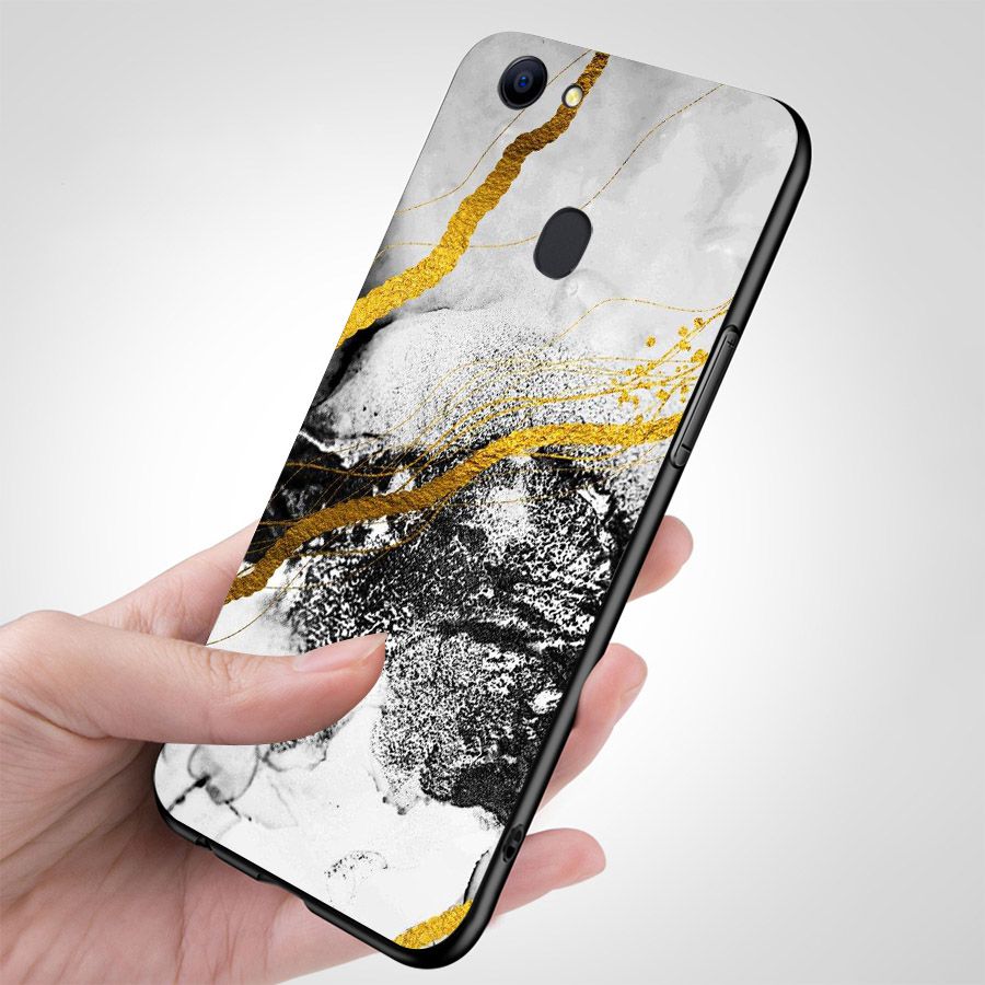 Ốp điện thoại kính cường lực cho máy Oppo F7 - hình vân Đá MS VANDA010